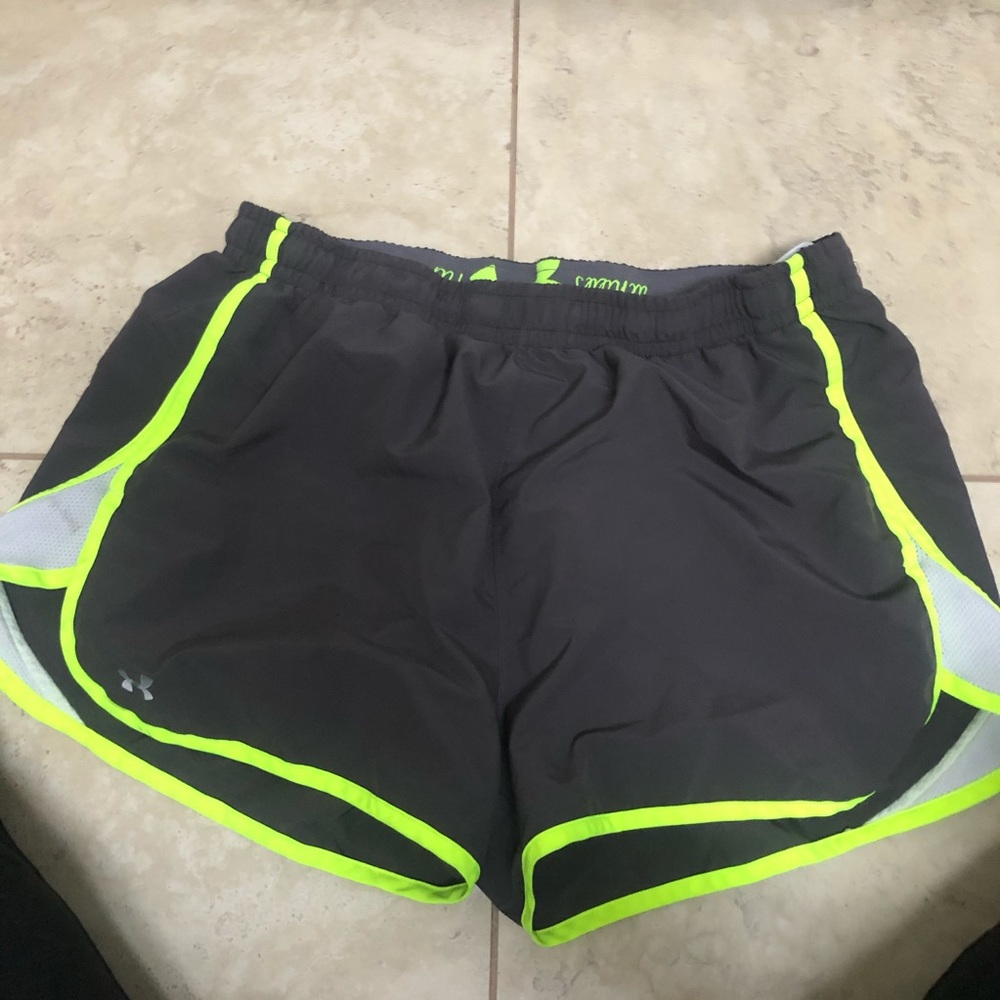 Gray & Neon Yellow/Green Athletic Shorts